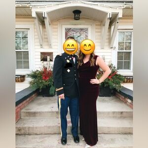 Women’s Vince Camuto Burgundy Velvet Formal Dress